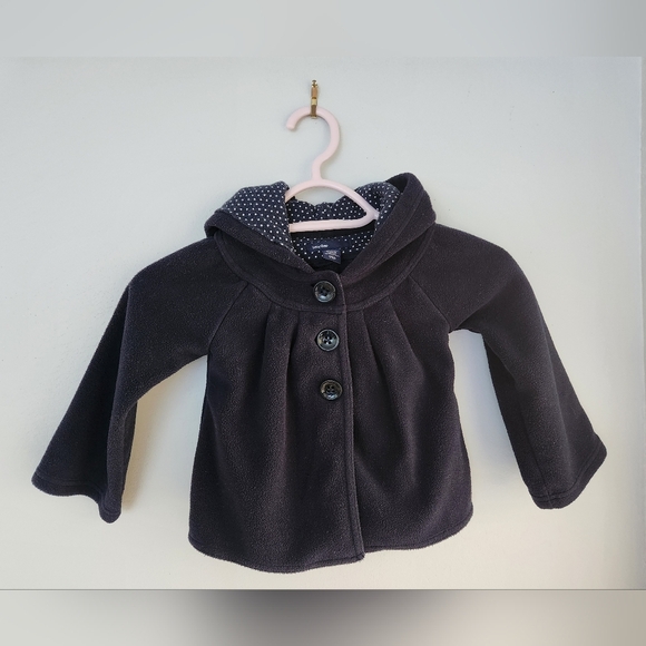 Baby Gap Girl's Navy Fleece Fall Jacket Size 2 - Picture 1 of 7